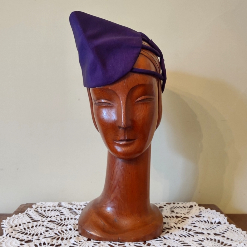 1940s purple military-inspired Garrison tilt hat